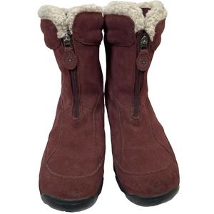 Columbia Winter Boots Women 10 Vallara Thermolite Waterproof Suede Fleece